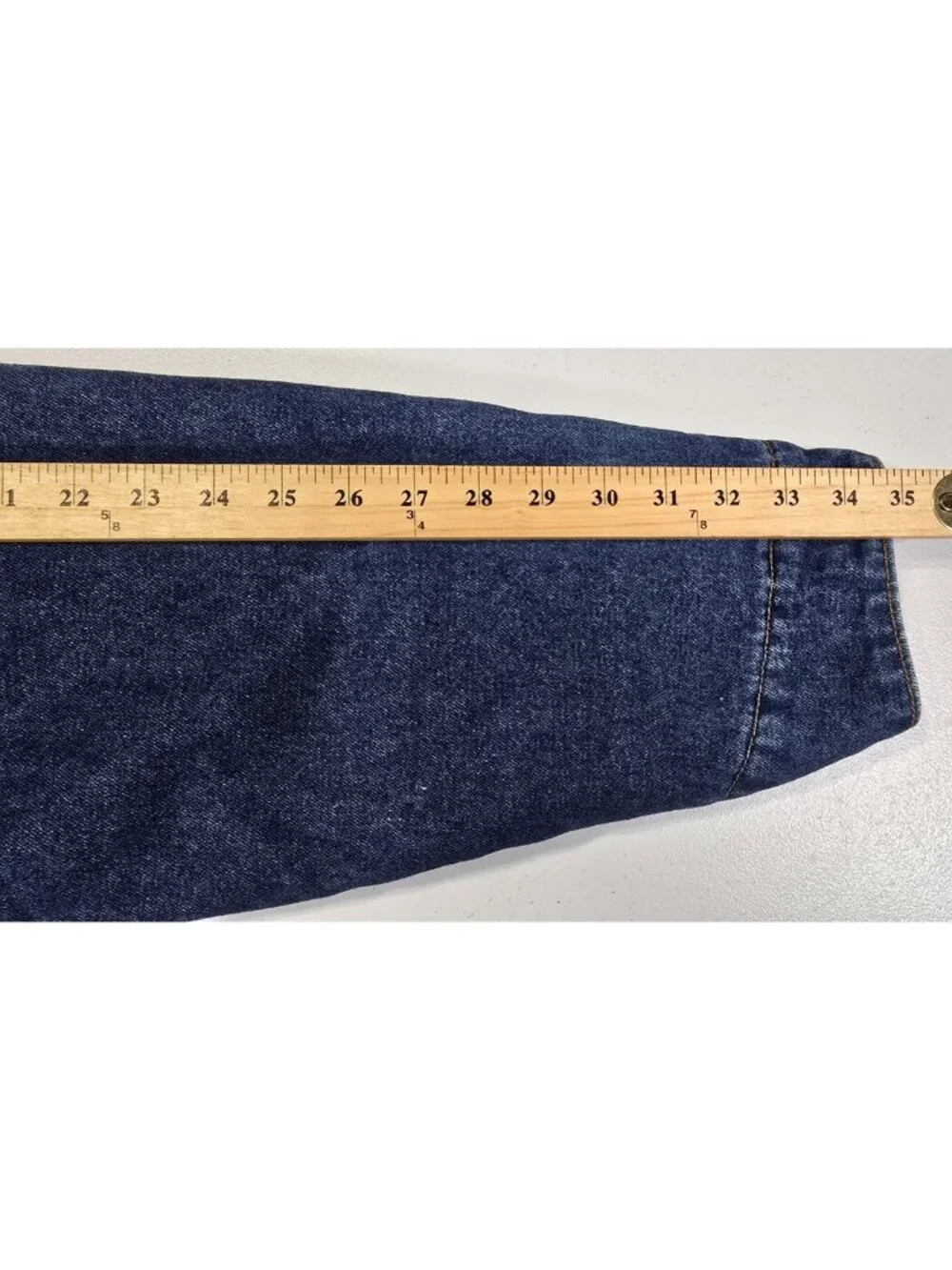 Big Mac Vtg Blue Denim Corduroy Collar Sherpa Lined Chore Work Coat Jacket Men L - Picture 7 of 16